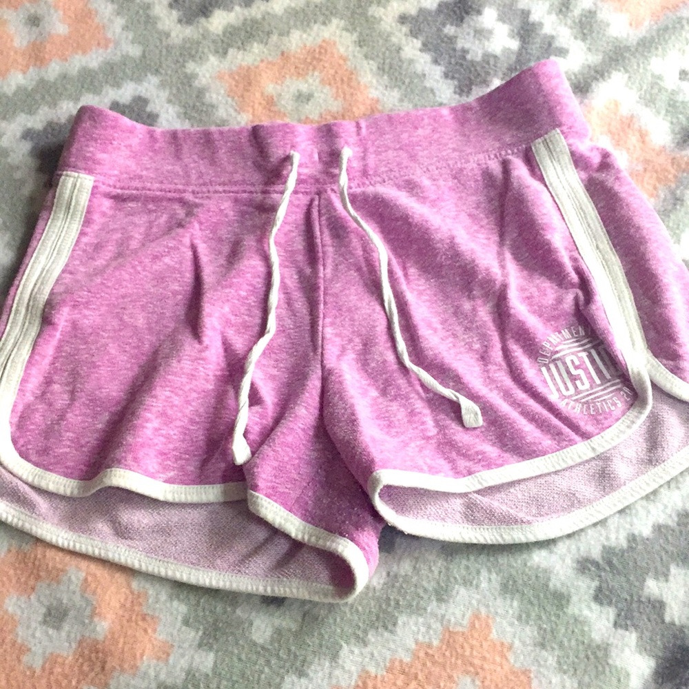 Girls purple justice active running shortsSize 12